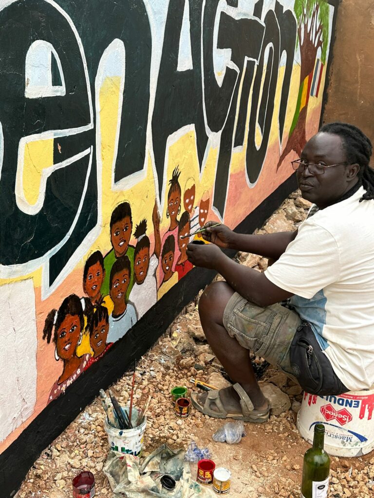 peinture avec Babacar
